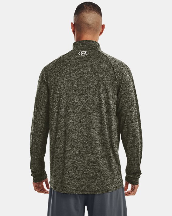Herren UA Tech™ Shirt mit ½-Zip, langärmlig, Green, pdpMainDesktop image number 1